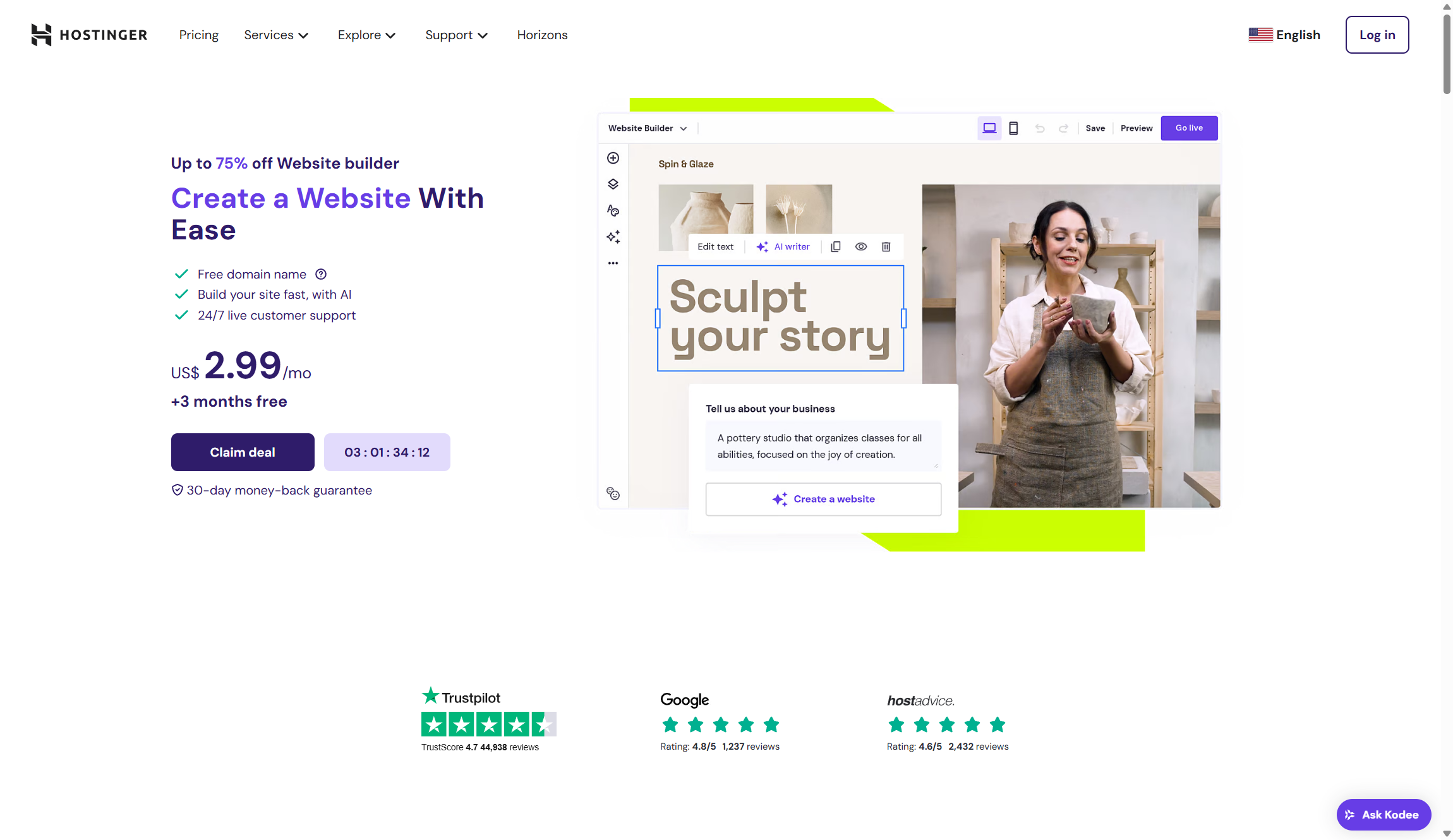 سازنده وبسایت هوش مصنوعی هاستینگر