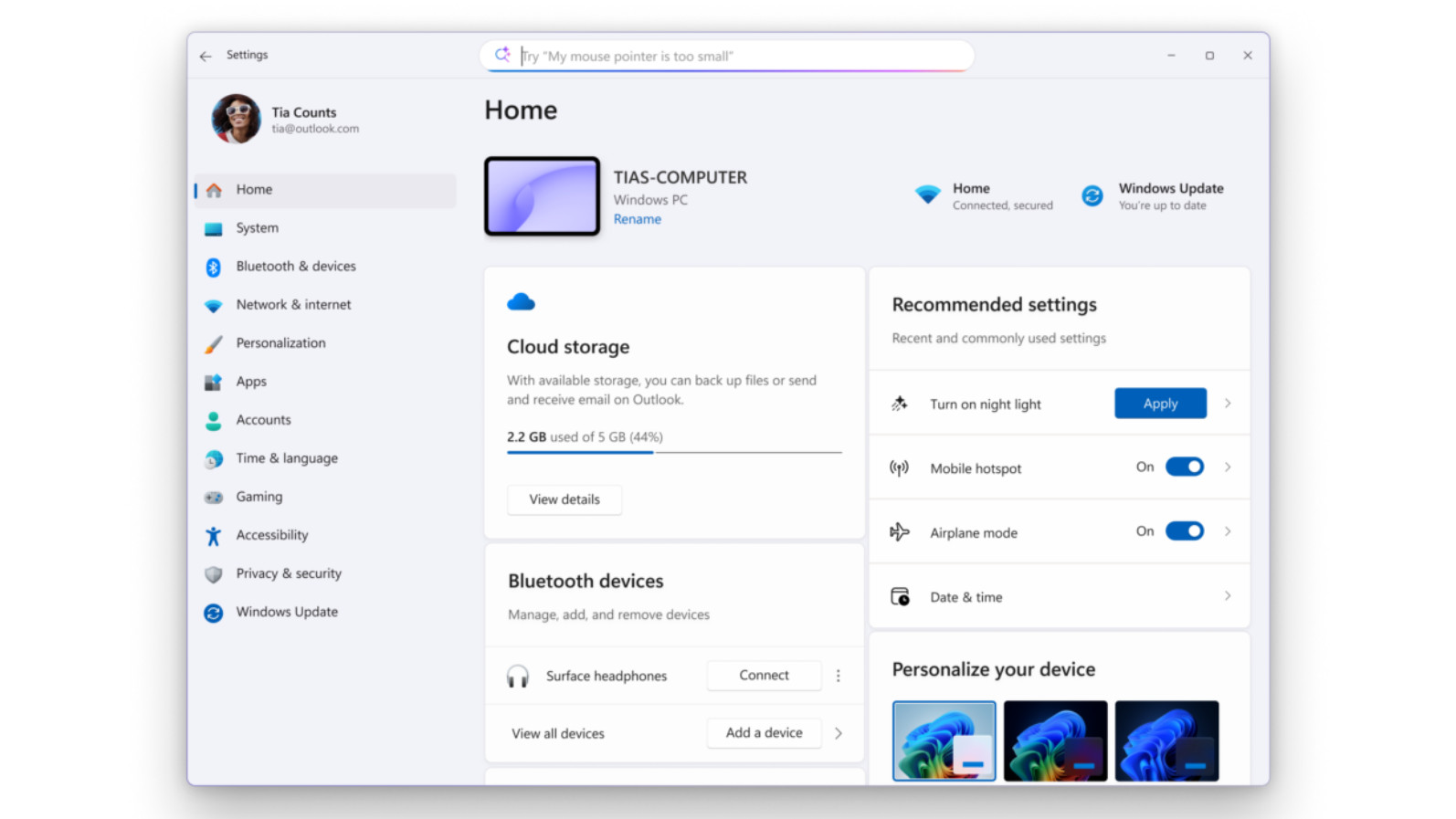 بهبود هوش مصنوعی در ویندوز 11