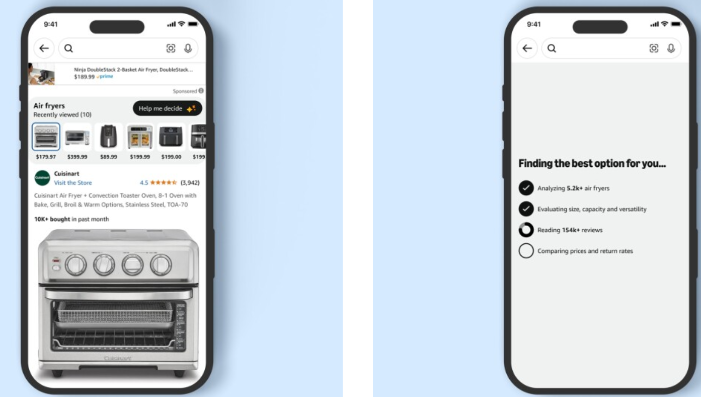دکمه کمک به تصمیم‌گیری آمازون