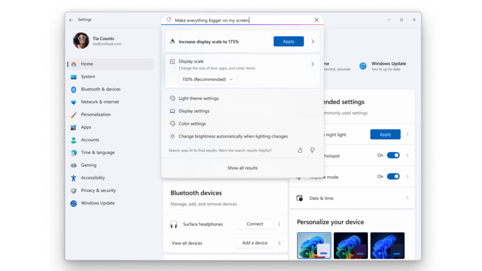 بهبود هوش مصنوعی در ویندوز 11