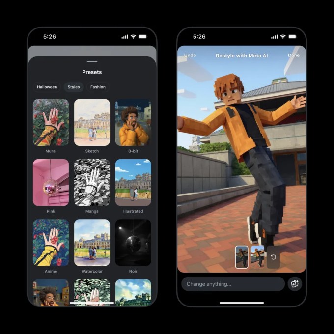 ابزارهای ویرایش عکس Meta AI در اینستاگرام