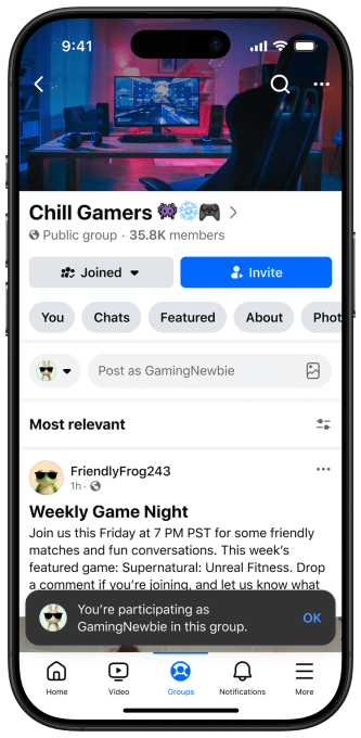 نام مستعار در گروههای فیسبوک