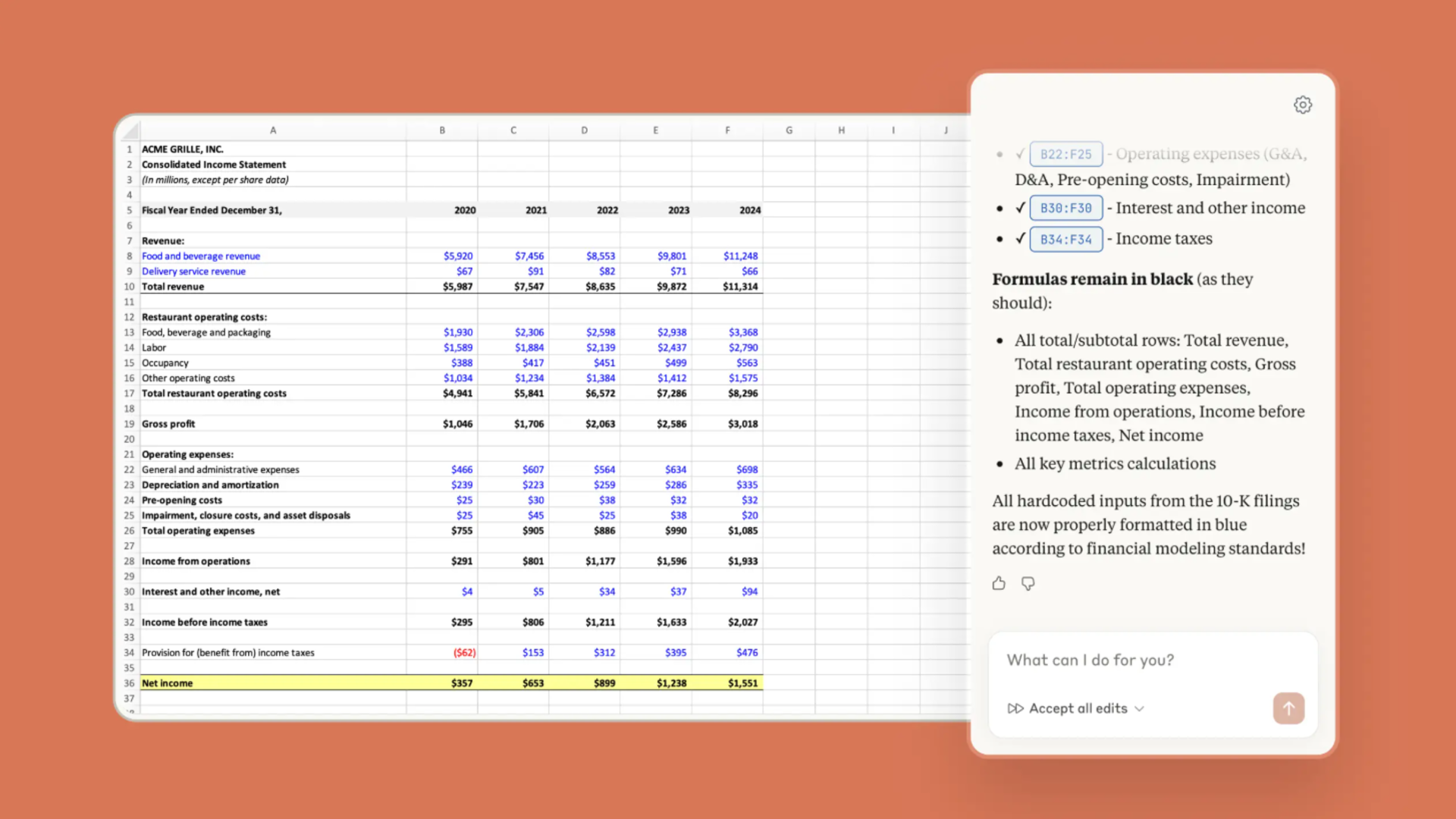 کلود برای اکسل