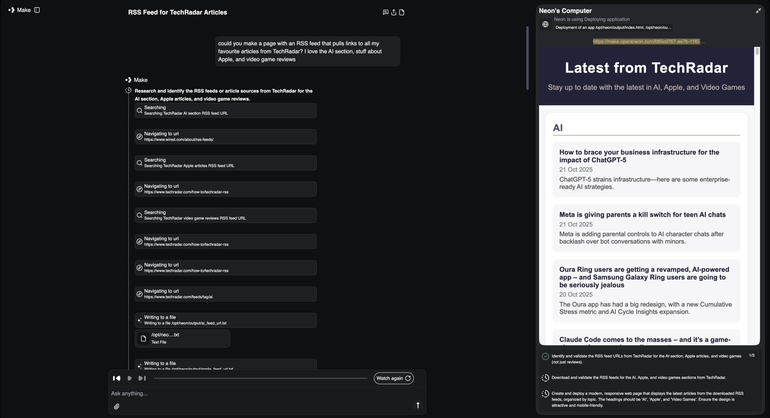 مرورگر هوش مصنوعی اپرا نئون